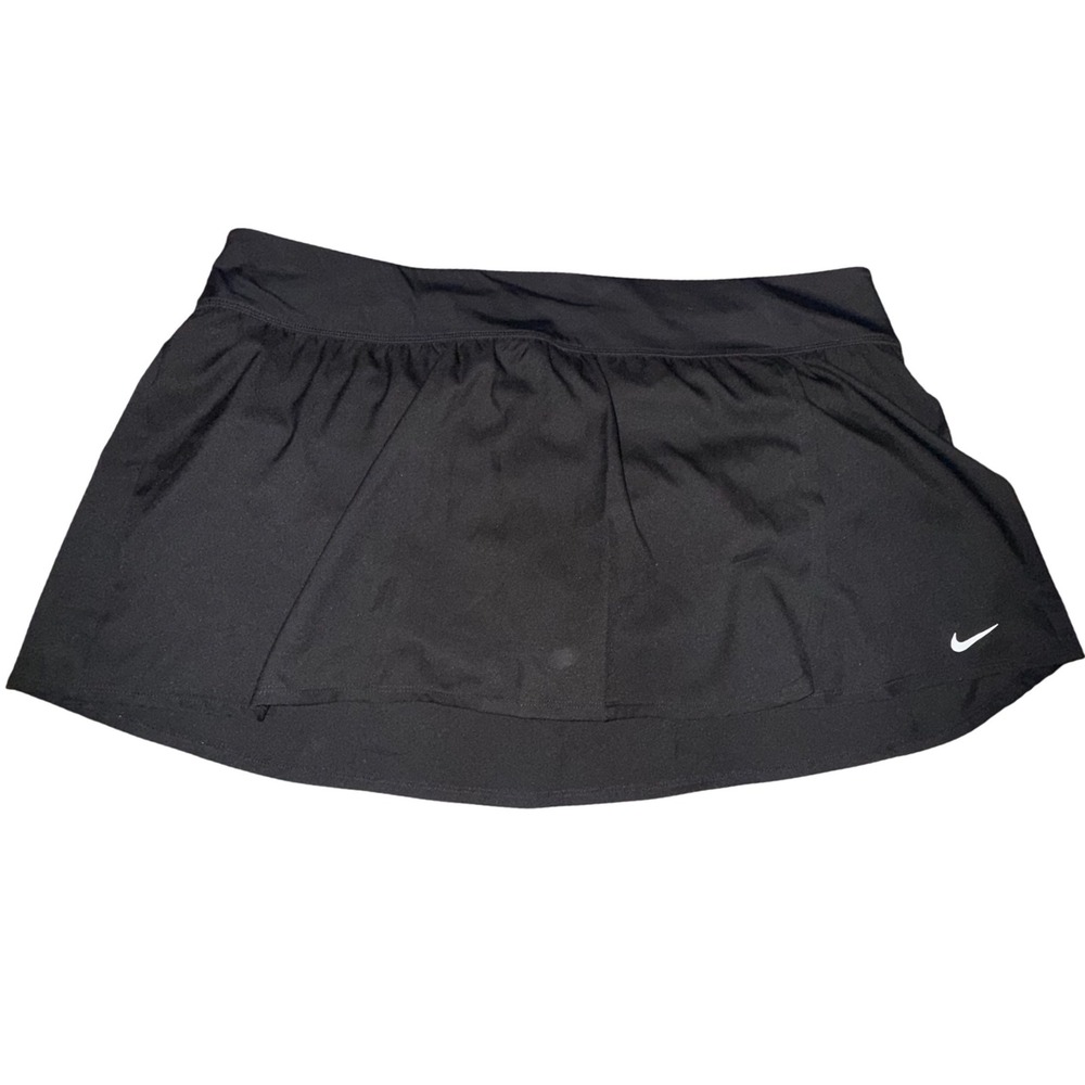 Nike Swim Skirt Built-in Brief Zip Pocket NESS9253 Sporty Athletic 2X Black